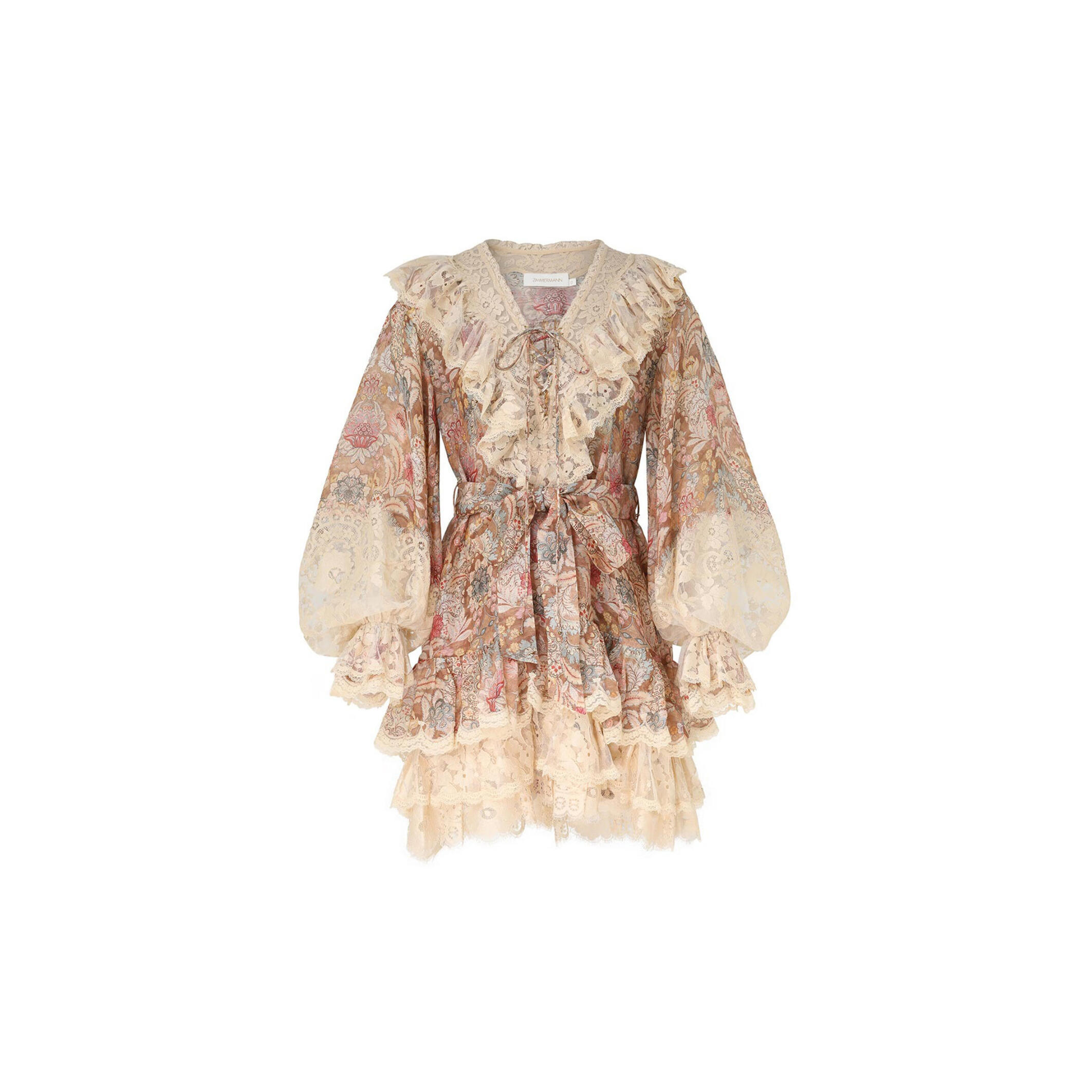 ZIMMERMANN REBELLION LACE-UP MINI DRESS 7238DC261